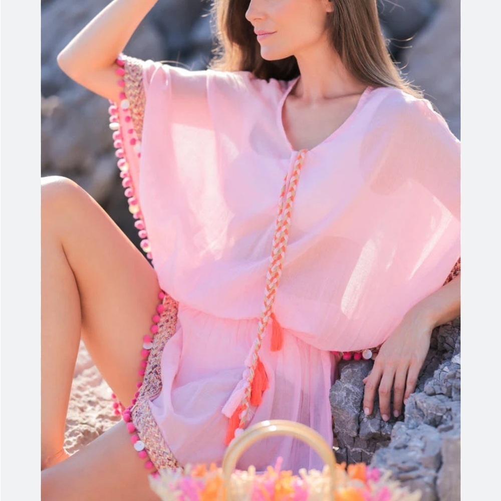 SHIRALEAH PINK DEDE beach COVER-UP